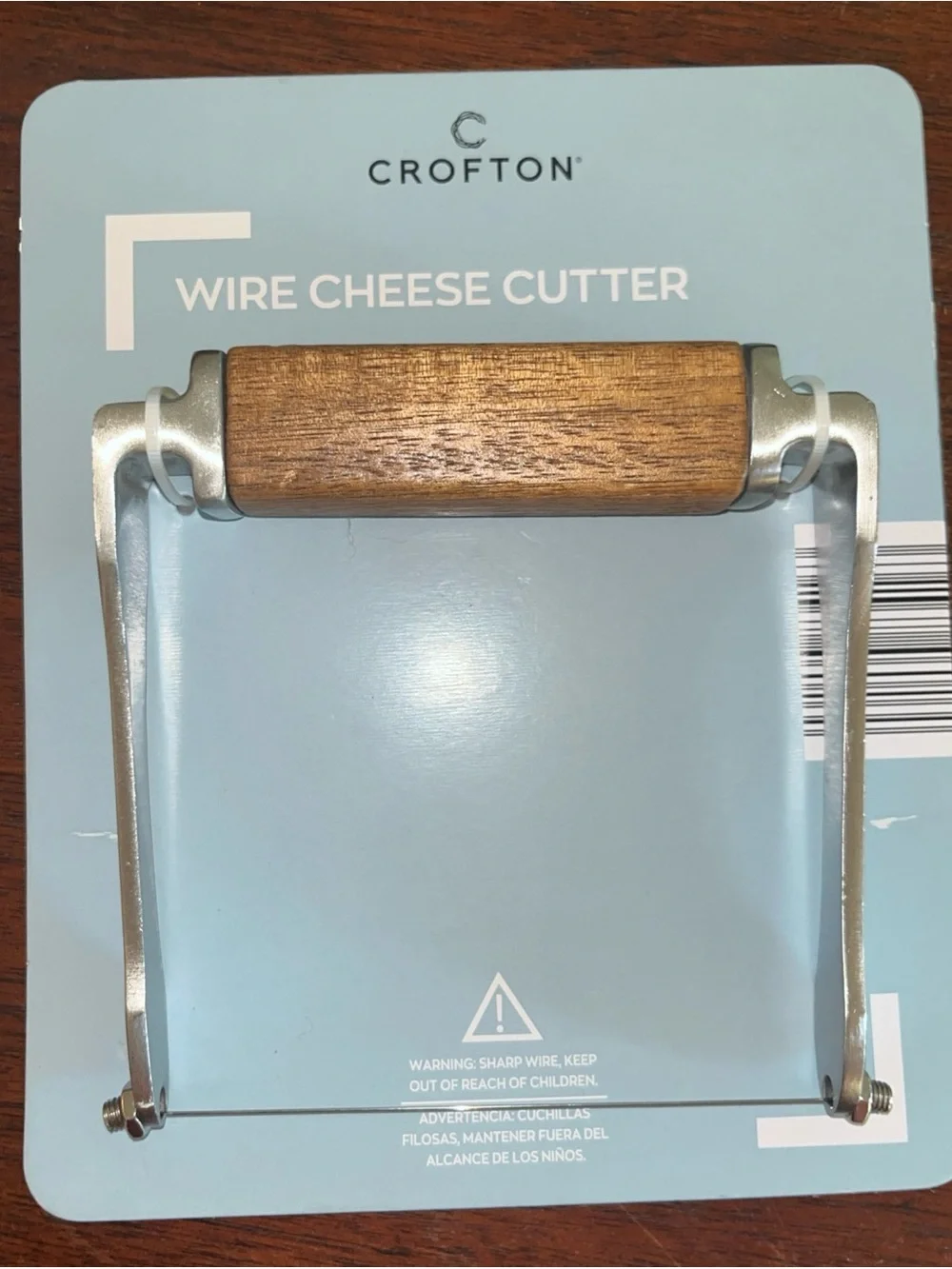 Crofton Wire Cheese Cutter with Wood Handle - Silver and Brown